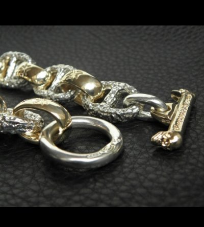 画像8: Chiseled anchor chain With 10k gold maltese cross H.W.O links bracelet