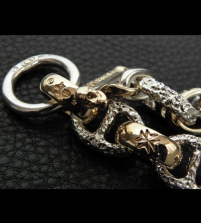 画像12: Chiseled anchor chain With 10k gold maltese cross H.W.O links bracelet