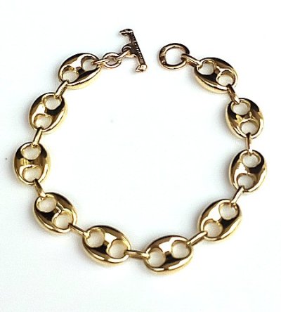 画像1: 【一点もの】10K Gold Marine Chain Links Bracelet
