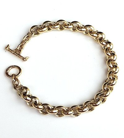 画像1: 【一点もの】14K Gold O-Ring Links Bracelet