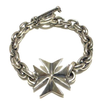画像1: Maltese Cross & Half Small Oval Links Bracelet