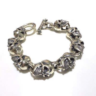 画像4: All Slant Head Skulls Link Bracelet