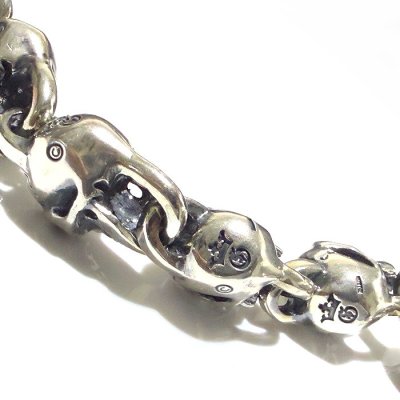 画像9: All Slant Head Skulls Link Bracelet