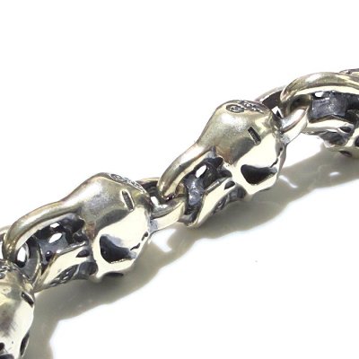 画像8: All Slant Head Skulls Link Bracelet