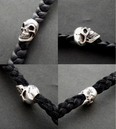画像3: Skull On braid leather bracelet