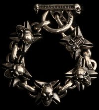 Skull On Maltese Cross Links Bracelet