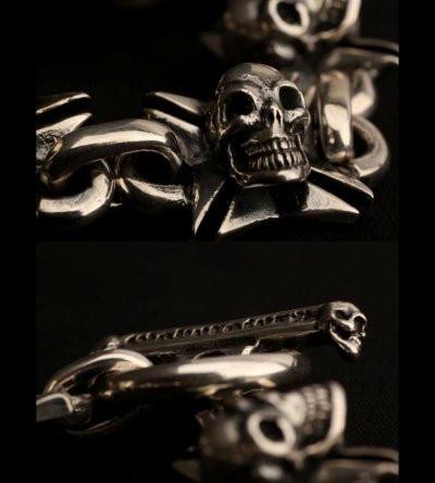 画像4: Skull On Maltese Cross Links Bracelet