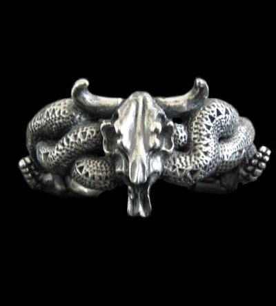 画像1: Large Buffalo Skull & Large Snake Bracelet