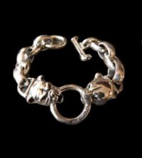 Panther & Bulldog With Smooth H.W.O & Anchor Links Bracelet