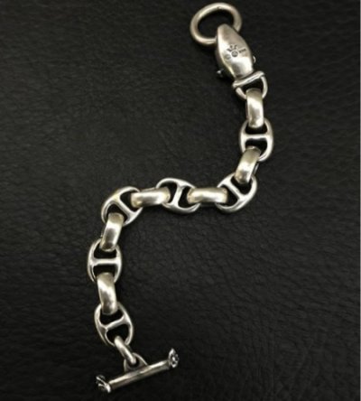 画像8: Long neck bulldog With smooth anchor links bracelet