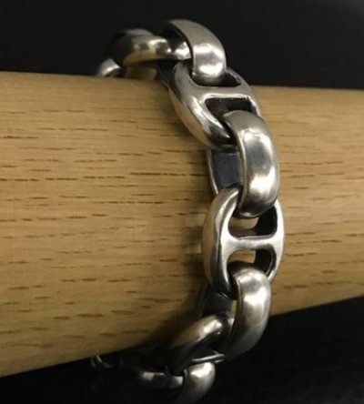 画像15: Long neck bulldog With smooth anchor links bracelet
