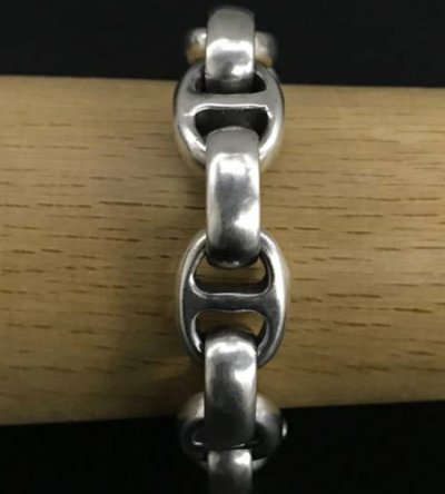 画像14: Long neck bulldog With smooth anchor links bracelet