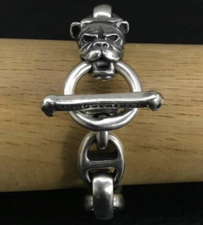 画像10: Long neck bulldog With smooth anchor links bracelet