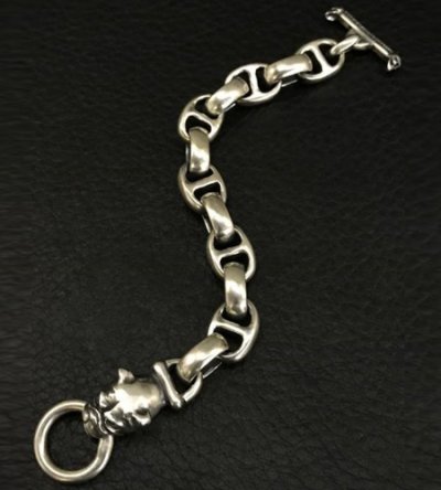 画像7: Long neck bulldog With smooth anchor links bracelet