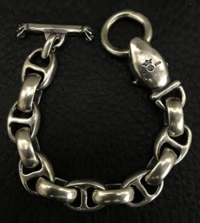 画像2: Long neck bulldog with smooth anchor links bracelet