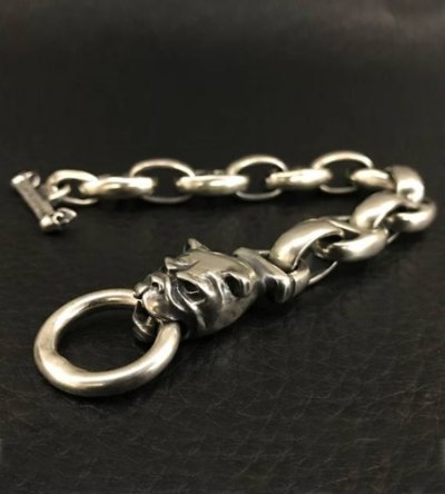 画像6: Long neck bulldog With smooth anchor links bracelet