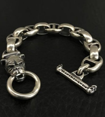画像4: Long neck bulldog With smooth anchor links bracelet