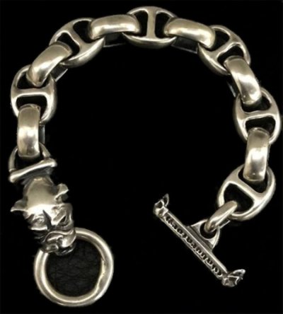 画像3: Long neck bulldog With smooth anchor links bracelet