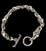 Half Skull & Chain Link Bracelet