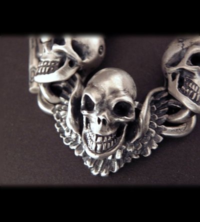 画像3: Skull wing With 2skulls bracelet