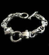 Quarter 2 panther with maltese cross H.W.O & smooth anchor chain bracelet