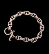 Quarter Chiseled anchor chain with 10k gold maltese cross H.W.O links bracelet