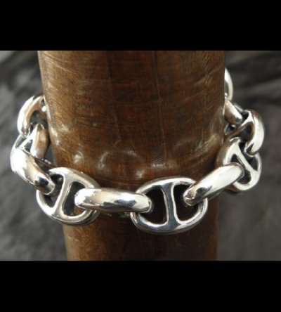 画像10: All Smooth Anchor Chain Links Bracelet