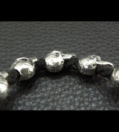 画像5: Half size 10skulls braid leather bracelet