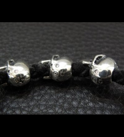 画像6: Half size 10skulls braid leather bracelet