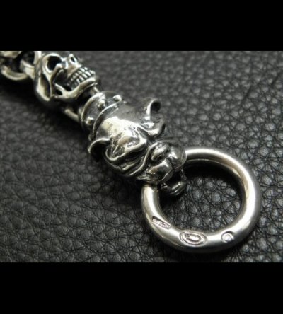 画像11: Stud Bolo Neck Old Bulldog With 7-Skull Links Bracelet