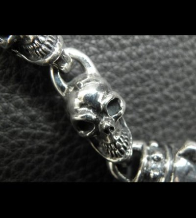 画像5: Stud Bolo Neck Old Bulldog With 7-Skull Links Bracelet