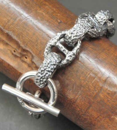 画像10: Wing Skull With Chiseled H.W.O & Chiseled Anchor Links Bracelet