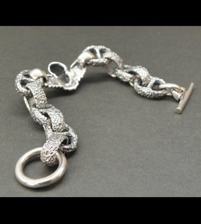 画像6: Wing Skull With Chiseled H.W.O & Chiseled Anchor Links Bracelet