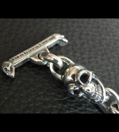 画像14: Stud Bolo Neck Old Bulldog With 4Skulls & Small Oval Links Bracelet