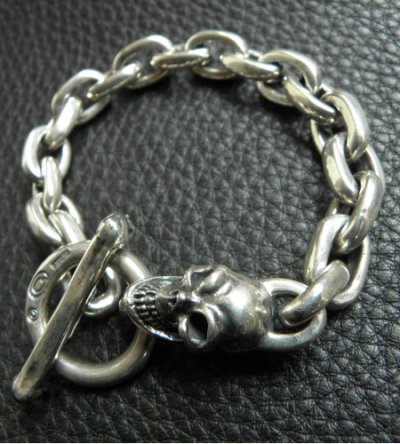 画像8: Single Skull With Small Oval Links Bracelet