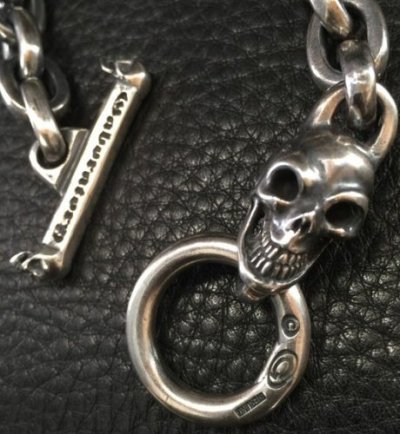 画像4: Single Skull With Small Oval Links Bracelet