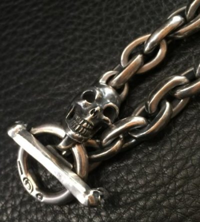 画像9: Single Skull With Small Oval Links Bracelet
