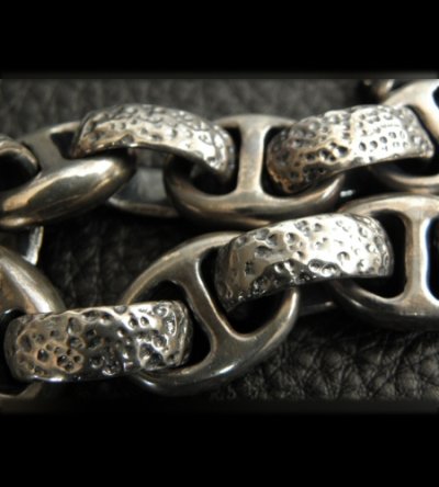 画像18: Bulldog With Textured H.W.O & Smooth Anchor Links Bracelet