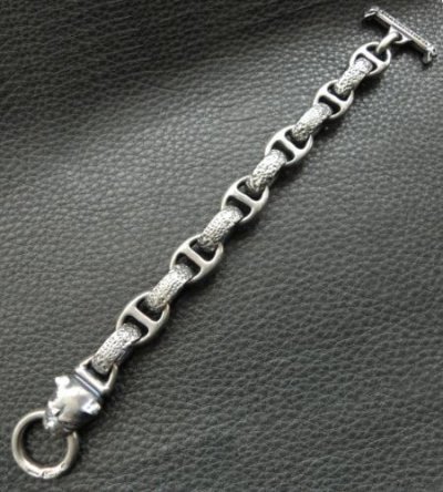 画像7: Bulldog With Textured H.W.O & Smooth Anchor Links Bracelet