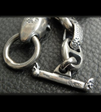 画像15: Bulldog With Textured H.W.O & Smooth Anchor Links Bracelet