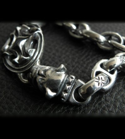 画像11: Half Sculpted Oval With 2 Old Bulldog & Smooth H.W.O, Anchor Chain Bracelet