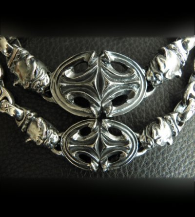 画像16: Half Sculpted Oval With 2 Old Bulldog & Smooth H.W.O, Anchor Chain Bracelet