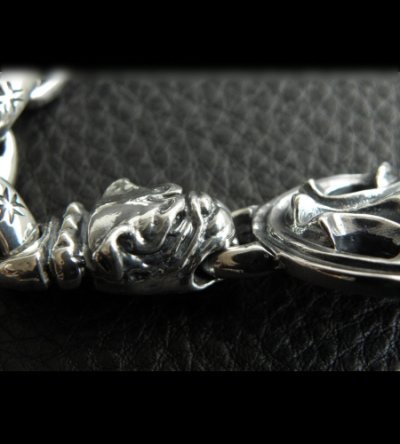 画像8: Half Sculpted Oval With 2 Old Bulldog & Smooth H.W.O, Anchor Chain Bracelet