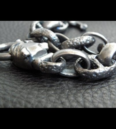画像5: Bulldog With Textured Anchor Links & Smooth  H.W.O Bracelet