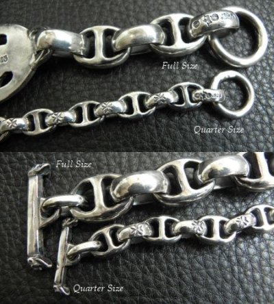 画像14: Quarter Sculpted Oval With All H.W.O & Anchor Chain Links Bracelet