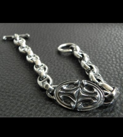 画像4: Quarter Sculpted Oval With All H.W.O & Anchor Chain Links Bracelet