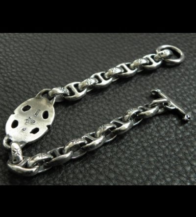画像3: Quarter Sculpted Oval With All H.W.O & Anchor Chain Links Bracelet
