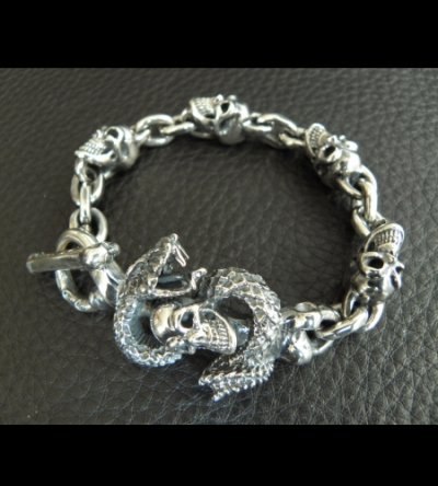 画像5: Half Snake Born With 4Skulls Bracelet