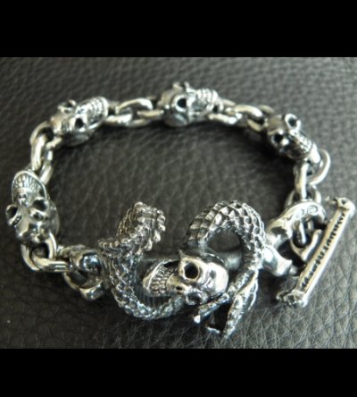 画像3: Half Snake Born With 4Skulls Bracelet