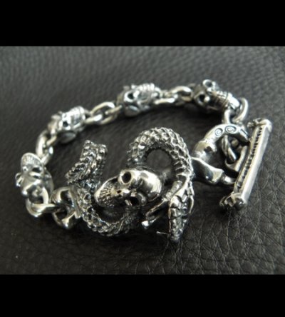 画像6: Half Snake Born With 4Skulls Bracelet